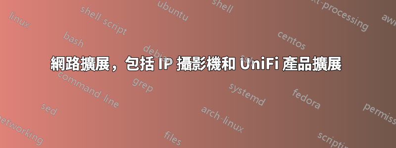 網路擴展,包括 IP 攝影機和 UniFi 產品擴展