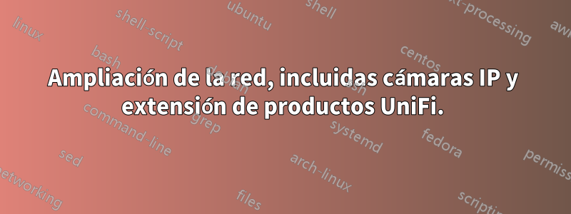 Ampliación de la red, incluidas cámaras IP y extensión de productos UniFi.