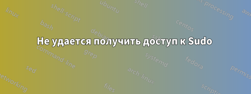 Не удается получить доступ к Sudo
