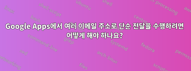 Google Apps에서 여러 이메일 주소로 단순 전달을 수행하려면 어떻게 해야 하나요?
