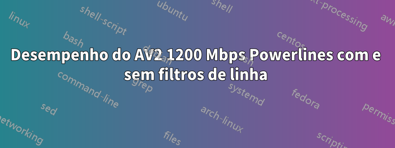 Desempenho do AV2 1200 Mbps Powerlines com e sem filtros de linha