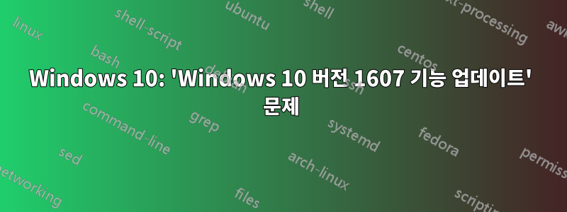 Windows 10: 'Windows 10 버전 1607 기능 업데이트' 문제