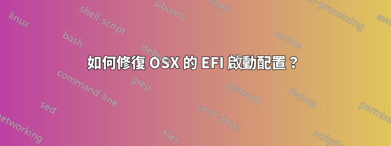 如何修復 OSX 的 EFI 啟動配置？
