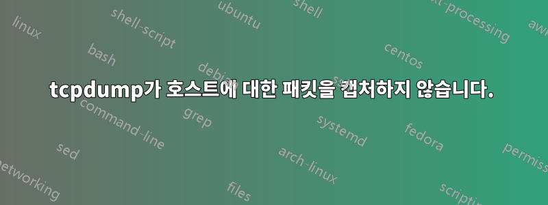 tcpdump가 호스트에 대한 패킷을 캡처하지 않습니다.