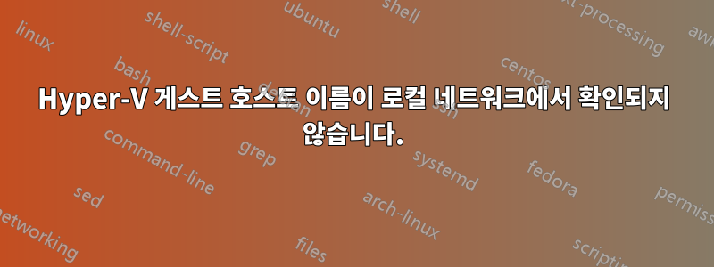 Hyper-V 게스트 호스트 이름이 로컬 네트워크에서 확인되지 않습니다.