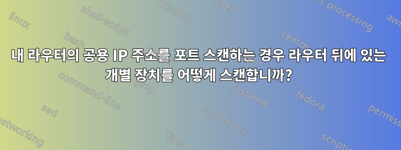 내 라우터의 공용 IP 주소를 포트 스캔하는 경우 라우터 뒤에 있는 개별 장치를 어떻게 스캔합니까?