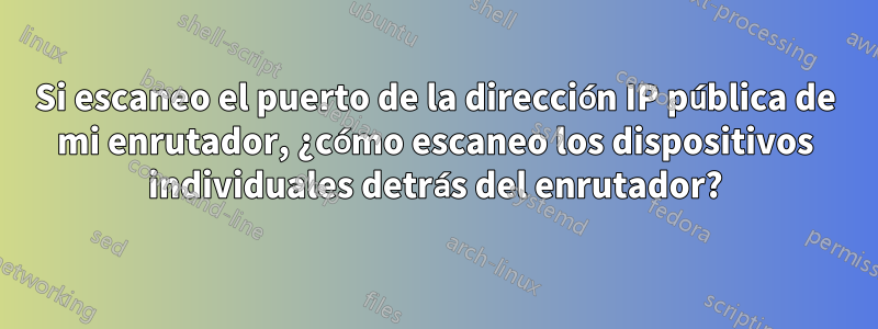 Si escaneo el puerto de la dirección IP pública de mi enrutador, ¿cómo escaneo los dispositivos individuales detrás del enrutador?