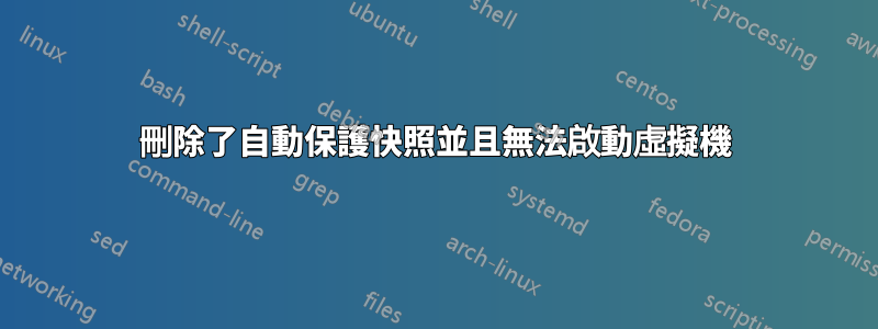 刪除了自動保護快照並且無法啟動虛擬機