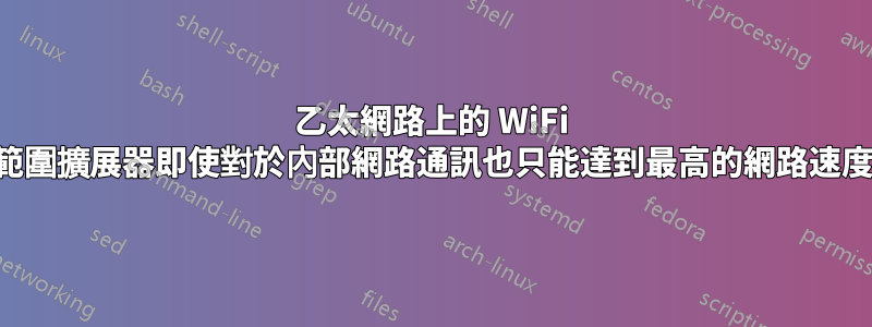 乙太網路上的 WiFi 範圍擴展器即使對於內部網路通訊也只能達到最高的網路速度