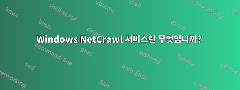 Windows NetCrawl 서비스란 무엇입니까?