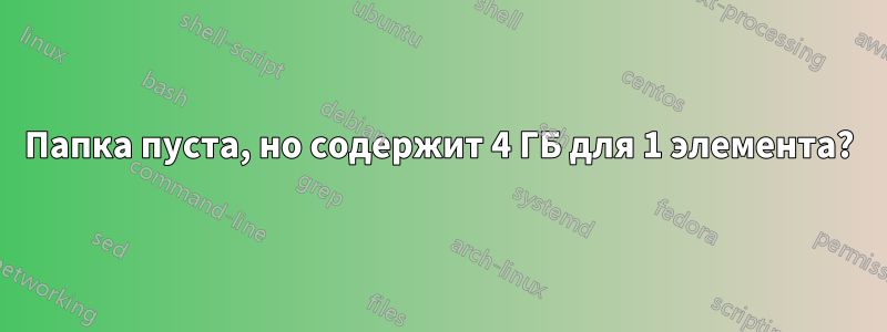 Папка пуста, но содержит 4 ГБ для 1 элемента?