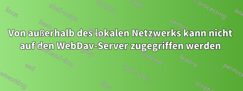 Von außerhalb des lokalen Netzwerks kann nicht auf den WebDav-Server zugegriffen werden