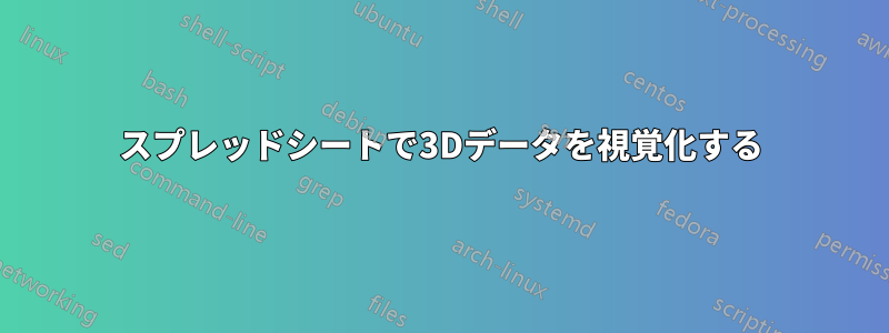 スプレッドシートで3Dデータを視覚化する