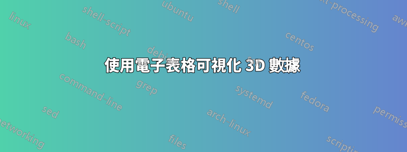 使用電子表格可視化 3D 數據