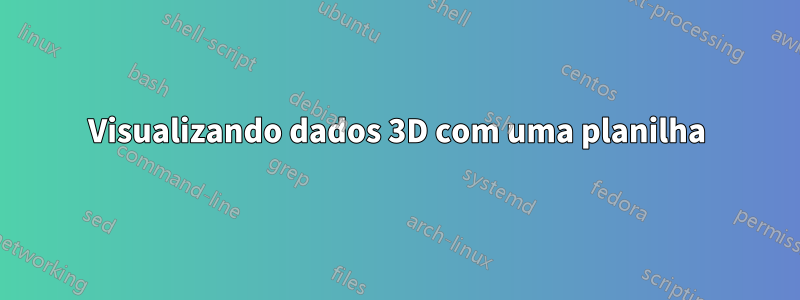 Visualizando dados 3D com uma planilha