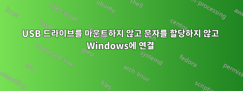 USB 드라이브를 마운트하지 않고 문자를 할당하지 않고 Windows에 연결