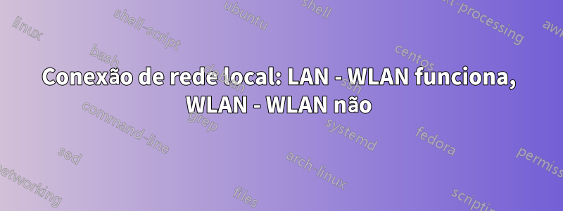 Conexão de rede local: LAN - WLAN funciona, WLAN - WLAN não