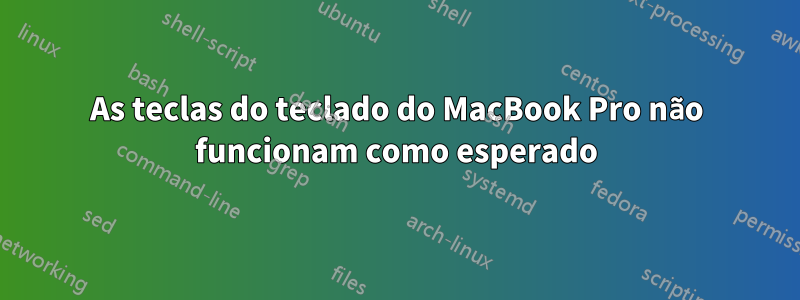 As teclas do teclado do MacBook Pro não funcionam como esperado