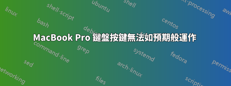 MacBook Pro 鍵盤按鍵無法如預期般運作