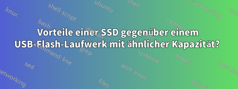 Vorteile einer SSD gegenüber einem USB-Flash-Laufwerk mit ähnlicher Kapazität? 