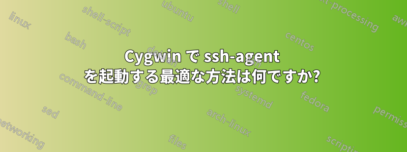 Cygwin で ssh-agent を起動する最適な方法は何ですか?