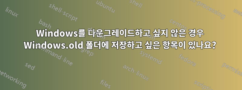 Windows를 다운그레이드하고 싶지 않은 경우 Windows.old 폴더에 저장하고 싶은 항목이 있나요?