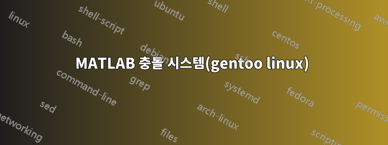 MATLAB 충돌 시스템(gentoo linux)