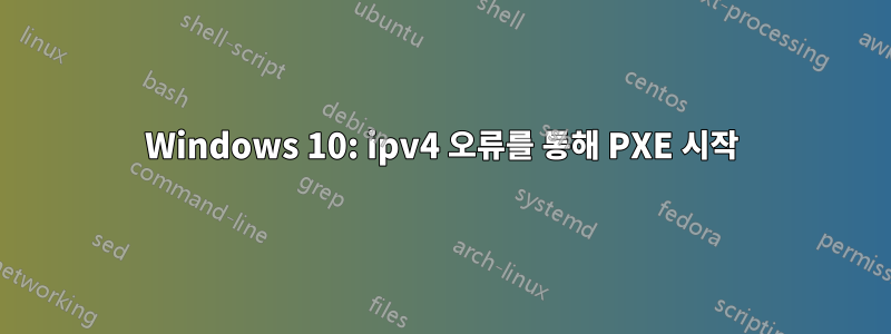 Windows 10: ipv4 오류를 통해 PXE 시작