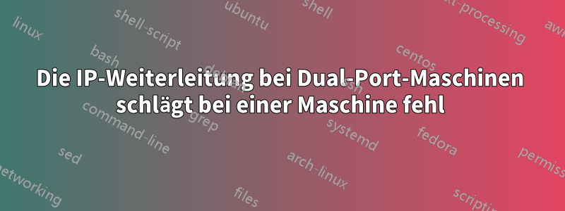 Die IP-Weiterleitung bei Dual-Port-Maschinen schlägt bei einer Maschine fehl