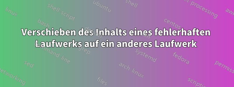 Verschieben des Inhalts eines fehlerhaften Laufwerks auf ein anderes Laufwerk