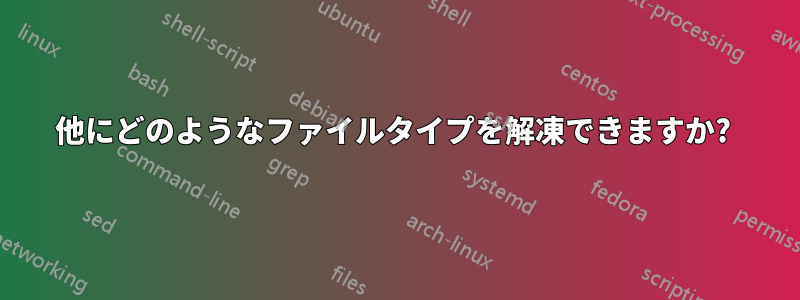 他にどのようなファイルタイプを解凍できますか? 