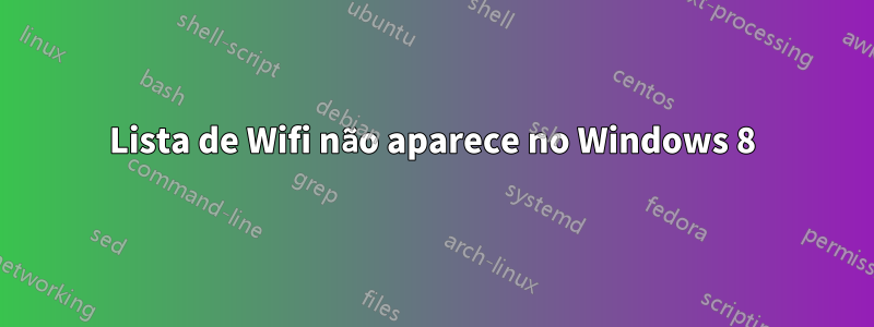 Lista de Wifi não aparece no Windows 8