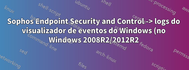 Sophos Endpoint Security and Control -> logs do visualizador de eventos do Windows (no Windows 2008R2/2012R2)