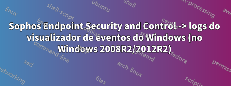 Sophos Endpoint Security and Control -> logs do visualizador de eventos do Windows (no Windows 2008R2/2012R2)