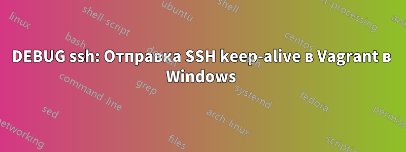 DEBUG ssh: Отправка SSH keep-alive в Vagrant в Windows