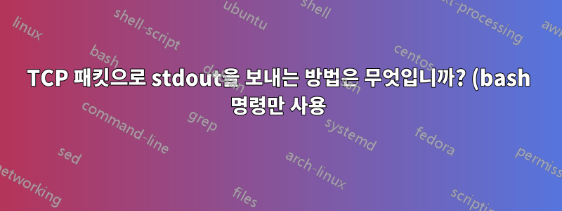 TCP 패킷으로 stdout을 보내는 방법은 무엇입니까? (bash 명령만 사용)