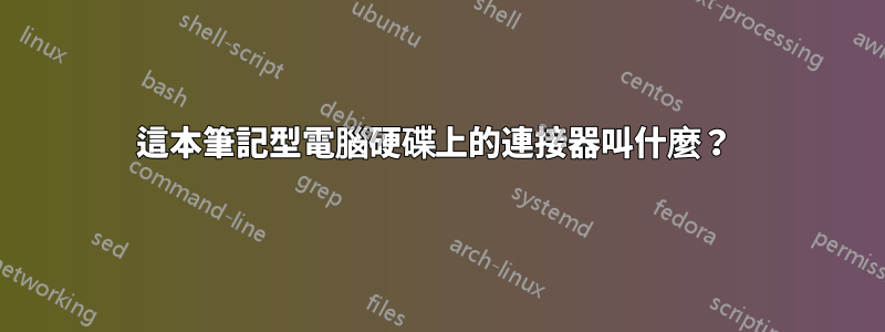 這本筆記型電腦硬碟上的連接器叫什麼？ 