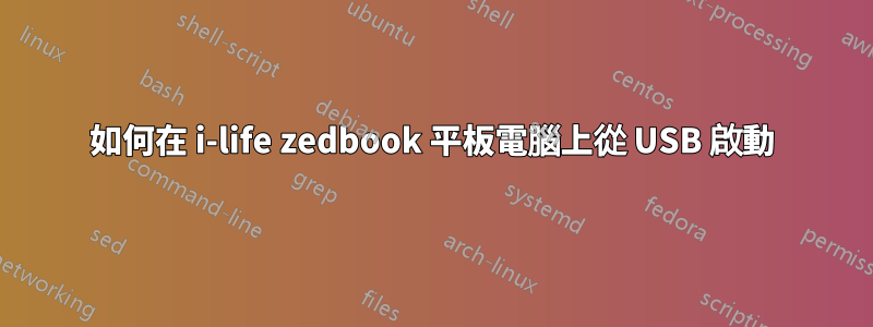 如何在 i-life zedbook 平板電腦上從 USB 啟動