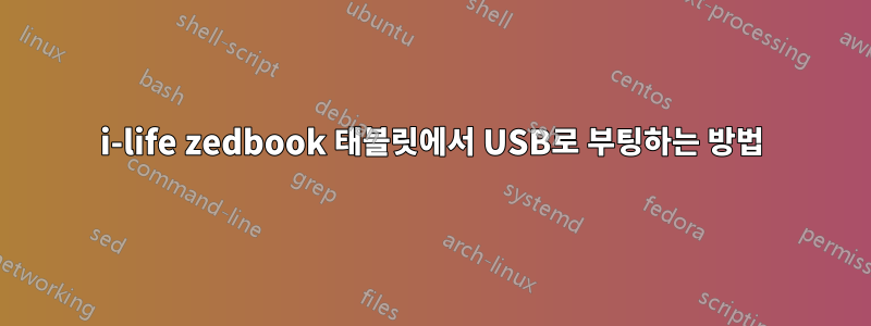 i-life zedbook 태블릿에서 USB로 부팅하는 방법