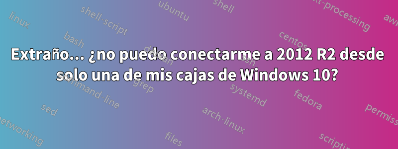 Extraño... ¿no puedo conectarme a 2012 R2 desde solo una de mis cajas de Windows 10?