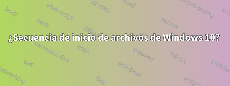 ¿Secuencia de inicio de archivos de Windows 10?