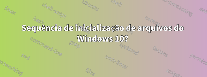 Sequência de inicialização de arquivos do Windows 10?