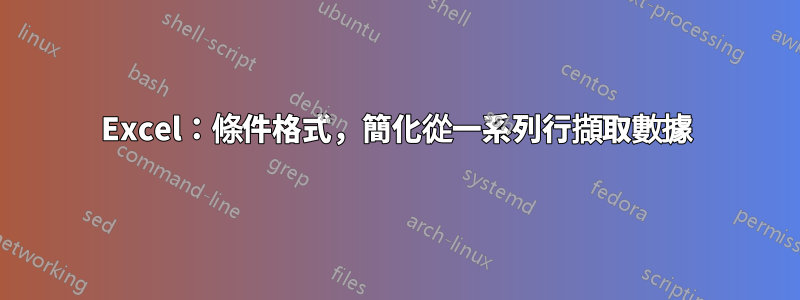 Excel：條件格式，簡化從一系列行擷取數據