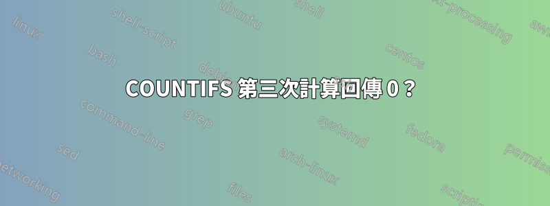 COUNTIFS 第三次計算回傳 0？