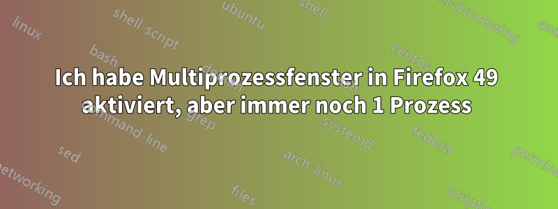 Ich habe Multiprozessfenster in Firefox 49 aktiviert, aber immer noch 1 Prozess