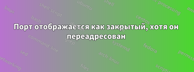 Порт отображается как закрытый, хотя он переадресован