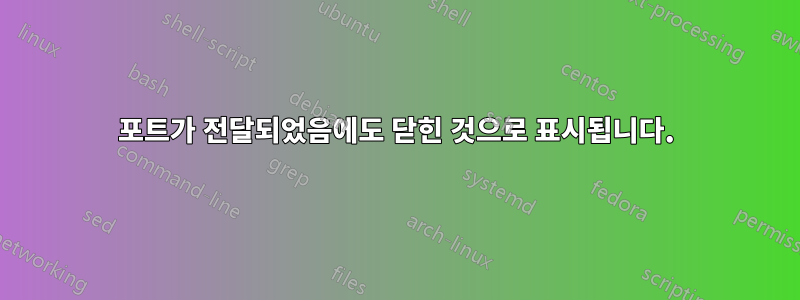 포트가 전달되었음에도 닫힌 것으로 표시됩니다.