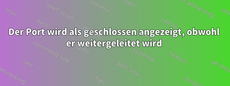 Der Port wird als geschlossen angezeigt, obwohl er weitergeleitet wird