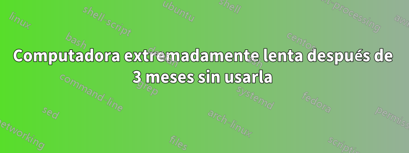 Computadora extremadamente lenta después de 3 meses sin usarla