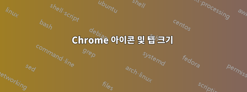 Chrome 아이콘 및 탭 크기